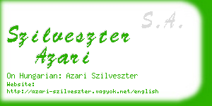 szilveszter azari business card